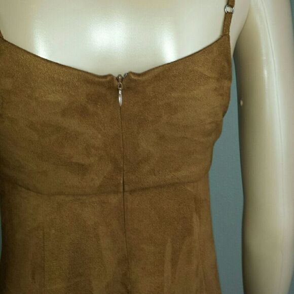 BCGENERATION Faux Suede Ruffle Hem Brown … - Picture 3 of 3